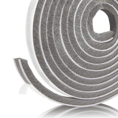 Wanheart 6M Draft Excluder Tape for Doors Windows, 6 m(L) x9 mm(W) x 9mm(T) Insulation Tape Draught Excluder for Door, Air Stopper for Sliding Window- Grey
