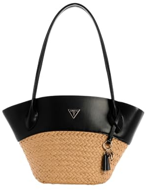 GUESS Schultertasche Shopper Venere Large Tote Natural/Black hellbraun