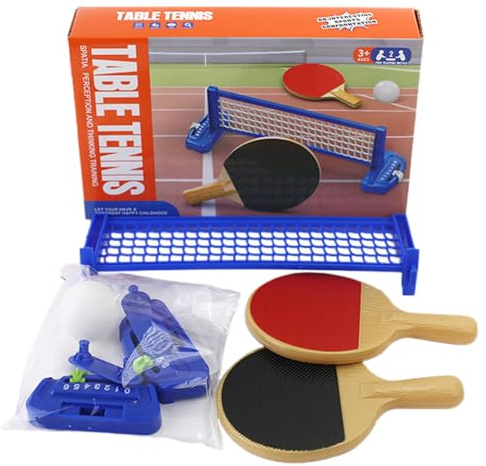 Table Tennis Game Set, Interactive Toy, Educational Board Game, Compact Play Kit, for Indoor Fun, Travel, School, Office, Party, Birthday, Teens, Family Entertainment