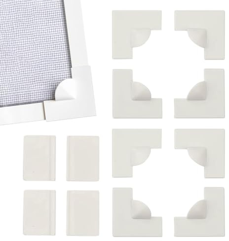 Magnetic Window Screen Accessories, 8 Windows Screen Corners, 4 Windows Clip DIY Window Screens Accessories for Fixing Fly Nets and Screens(Two Sets)