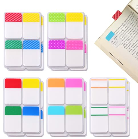 Dupoem 800 Pièces Marque Page Adhesif, Notes Autocollantes Repositionnables Multicolores avec Onglets d'Index Adhésifs pour Livres Lecture Documents Dossiers Agenda Organisation Bureau