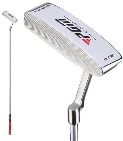 Golfputtrar vänster- eller högerhänta män kvinnor stålskaft golf tryckstång loft 3 grader klubbblad putter sport (vänster, silver)