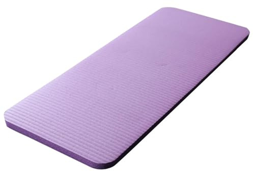 Yogamatta 60 x 25 x 1,5 cm tjock halkfri yogamatta sportdyna gym mjuka pilatesmattor hopfällbara dynor för kroppsbyggande träningsövningar (lila)