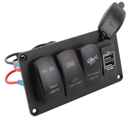 Akozon Off-Road-Lichter, Doppellicht, 12/24 V, mit 3 Schaltern, Rücklichter, LED-Licht – Automobil/Ersatz/Schalter und Relais/Schalter/Kippschalter