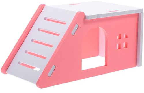 JUMPLAWN Hamsterhaus Versteck aus Rosa PVC für Kleine Haustiere Dekoratives Rattenversteck und Spielzeugzubehör für Meerschweinchenverstecke im Freigehege