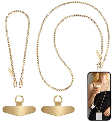 BLACK PATHON Cell Phone Chain Crossbody Lanyard Anti Theft Phone Strap Wrist CellPhone Wristlet 2*Clear Tether Tabs