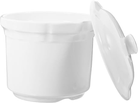 Angoily Ciotola per Stufato in Ceramica con Coperchio, Tazza da Zuppa per Uova al Vapore e Dessert, Stoviglie da Cucina per Uso Domestico e Regali, Design Semplice e Funzionale, Adatta