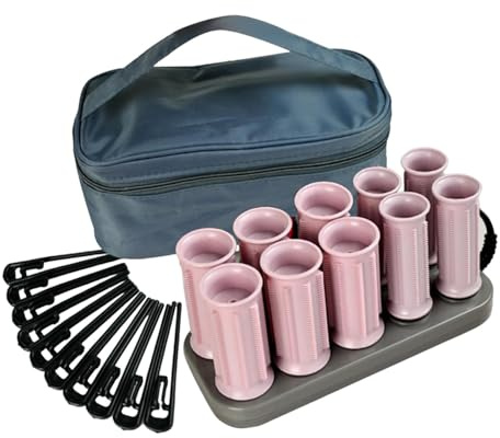 Oshhni Lot de 10 bigoudis chauffants électriques pour cheveux, chauffe rapide, compacts, 70 W, outil de coiffure classique