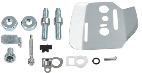 Auratrove Regulador de cadena de placa de barra guía interior para motosierras MS440, MS460, MS660, construcción de acero inoxidable y fibra de carbono, incluye placa guía, tensor y juego de tuercas
