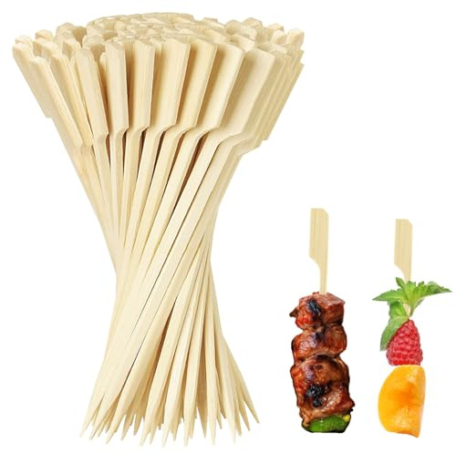 200 Stück Fingerfood Zubehör, Holzspieße Fingerfood, Spieße Fingerfoods, Burger Spieße, Mini Holzspieße klein, Biologisch Abbaubare Naturholzspieße, für Cocktail, Vorspeisen,Sandwich, Grill, Snacks