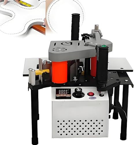 Máquina canteadora portátil, aplicación de adhesivo por ambos lados para cantos curvos y rectos, altura de canteado: 7-60 mm, capacidad de adhesivo de 1000 ml, para un acabado de precisión. White-110V