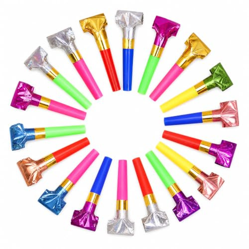 Geukmun 30 Pcs Party Blowers Whistles, Party Poppers for Kids Adults