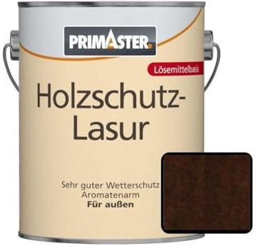 Primaster Holzschutzlasur 2,5L Nussbaum Wetterschutz UV-Schutz Holzlasur