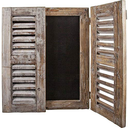 decopartners.eu Holzfenster mit Kreidetafel, Vintage, braun, 112 x 70 cm