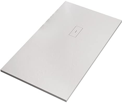 MAKA-Duschwanne aus weißem Marmorharz mit Betonsteineffekt - 70x160