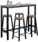 SoBuy Essgruppe Esstisch Set 5-teilig – Bartisch mit 4 Stühlen, platzsparendes Küchentisch Set für Esszimmer Balkon Garten Kompakt & Modern für kleine Räume Schwarz OGT22-SCH