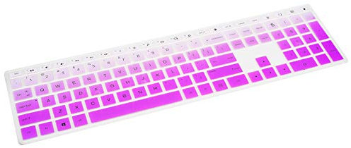 Keyboard Cover for HP Pavilion 24 All in One PC Xa0002A/0300Nd/0051Hk/xa0032, HP Pavilion 27 27-d0072 Xa0014 Xa0055Ng/Xa0050/0370Nd,HP Pavilion 23.8 Desktop Keyboard Skin, Gradual Purple
