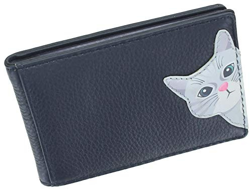 Mala Leather Cleo The Cat Collection Credit Card Holder RFID Blocking 658_50 Navy