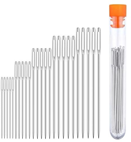 Agujas de coser con agujas de mano, 25 piezas, agujas grandes, agujas de 4,2 cm, 4,6 cm, 5,2 cm, 5,6 cm, 6 cm