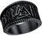 FaithHeart Schwarz Herren Männer Bandring mit Rune Symbol 14.3mm Valknut Fingerring in Ringgröße 57 für Valentinstag Weihnachten