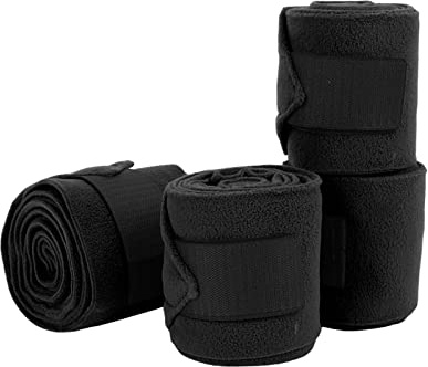 Fasce in Pile per Le Gambe del Cavallo, Fascia Protettiva per Le Gambe del Cavallo Traspirante su Entrambi i Lati per l'equitazione per l'esercizio per l'allenamento(Nero)