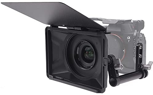 Hersmay Mini Matte Box Clip-on Lens Matte Boxes mit 15mm Rod Clamp für DSLR Mirrorless Kamera für Sony A7IV A9 A7 A7R A7S II III IV; Für Nikon Z6 Z7 II; R5 R6 M5 M50 GH5 BMPCC 4K 6K Pro