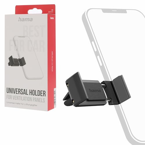Hama Flipper Kfz-Telefonhalterung (Befestigung am Lüftungsgitter, drehbar 360°, für Smartphone von 6 bis 8 cm, kompakt) Schwarz