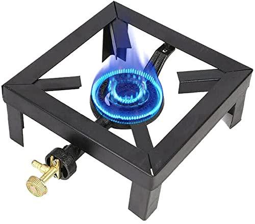 THREMA Brûleur À Gaz Anneau D'ébullition, Grand Brûleur À Gaz GPL en Fonte, Réchaud De Camping Portable Sigle Brûleur, pour Restaurant, Terrasse, Barbecue, Brassage À La Maison
