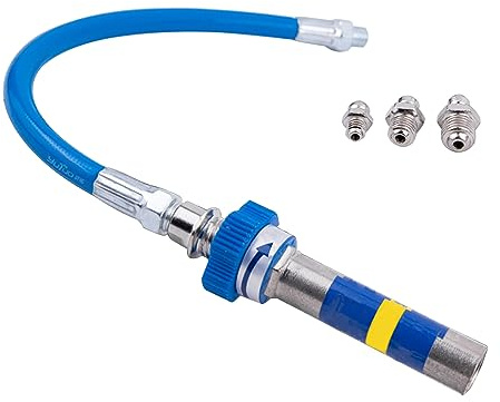 IGTOPS Fettpresse Mundstück, Coupler für Fettpresse, Fettpresse Kupplung mit 30cm Schlauch und 3pcs Schmiernippel, Schmierfett Coupler für Fettpistolen (A)