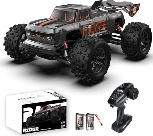dexinco Ferngesteuertes Auto, 1:16 RC Auto, 4WD 40km/h Hobby Offroad Monster RC Truck, All Terrain Wasserdicht RTR RC Buggy, RC Crawler mit 2 Akku, Geländegängig Spielzeug LKW