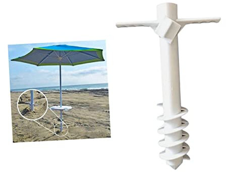 Kisangel 1 Base De Sombrilla Resistente para Paraguas De Playa con Pinchos para Sombrilla De Playa Tornillo De Arena para Paraguas Aire Libre Soporte para Paraguas De Cinco Pines