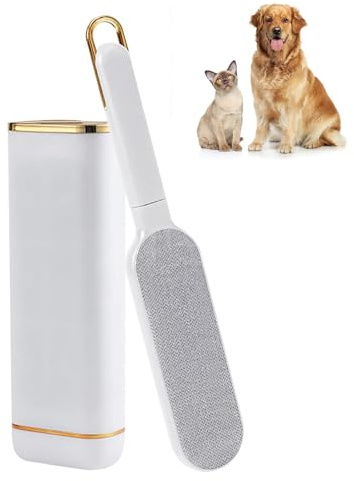 Tierhaarentferner, Flusenentferner für Kleidung, Wiederverwendbare Teppichbürste, Doppelseitiger Fellreiniger, Große Fusselbürste mit Selbstreinigender Basis für Hund und Katze