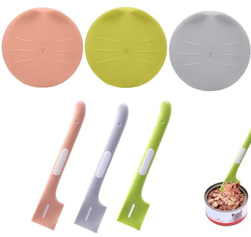RUIENGCOMM 6Pcs Pet Cat Dog Feeding Can Covers - Silicone Lids for Food Tins - Pet Supplies Set