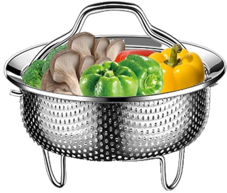 Edelstahl-Dampfkorb, Metall-Dämpfeinsatz, Kochen Gemüse Dampfkorb, Edelstahl Dünsteinsatz Mit Griff Und Standbein, Dämpfeinsatz Dampfgarer Topf Dampfkorb