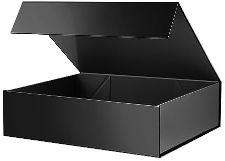 PKGMAGIC Geschenkbox, faltbar, magnetisch, groß, 34,3 x 25,4 x 8,9 cm, mit Deckel, für Geburtstag, Hochzeit