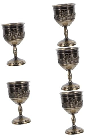 Alipis 5 Pz Bicchiere Da Vino Europeo Coppa Di Preghiera Piccola Coppa Per Le Offerte Coppa Della Tazze Da Chiesa Coppa Da Cocktail Mini Bicchieri Da Vino Calice Lega Di Zinco