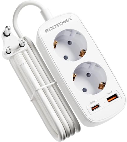 Reiseadapter Indien 2-Fach mit PD20W USB Schnellladung | 1,5M Typ D Reiseadapter für Indi, Sri Lanka, Nepal, Irak, Madagaskar, Namibia, Tansania