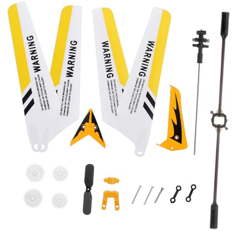 ibasenice 2stücke Ersatzteile Set Gelb Vollständige Ersatzteile Für Hubschrauber Inklusive Blades Tail Decorations Und Inner Shaft Praktisches Zubehör Für Modellhubschrauber