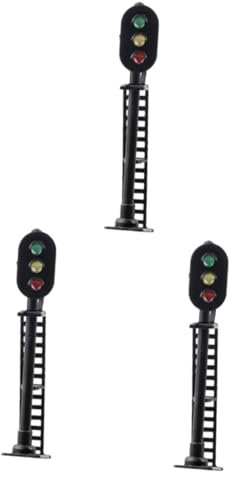Hohopeti 3stücke Miniatur Leuchtende Verkehrssignal Lampe Für Sandtisch Landschaft Für Minihäuser Und Spielzeugzüge Als Dekoration Und Spielzeug