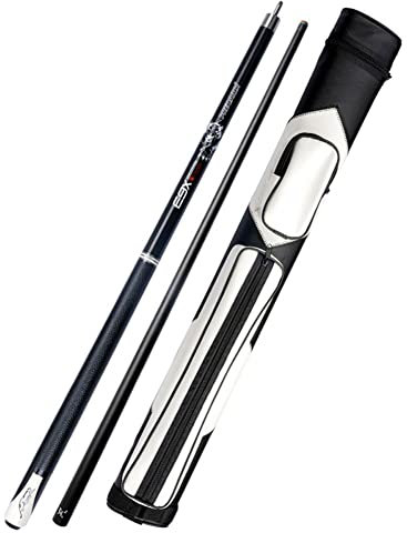 HSWOYEA Professionelles Snooker-Billardqueue-Set mit 1/2-Gelenk - handgefertigter Stock mit Etui - 19-20 oz 58 Zoll - 2-teiliger Snooker-Queue