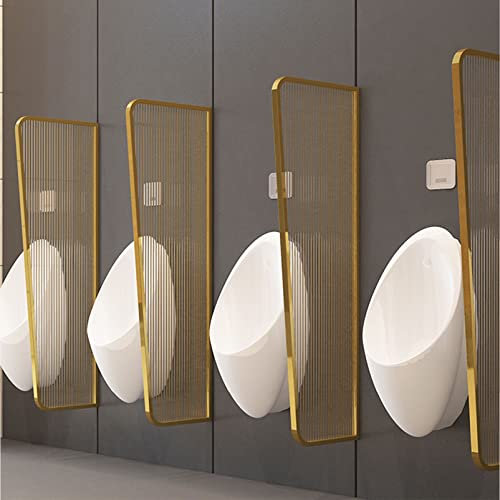 OWOHYG Urinal-Sichtschutz, Toiletten-Trennwand, Raumtrenner, Toiletten-Trennwand, Urinal-Schallwand, Urinal-Barriere, wasserdichter Sichtschutz aus gehärtetem Glas, gewerblich(Gold-3 Pieces)