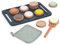 Janod - Wooden Biscuit Workshop - Pastry Kit - Biscuit Tray with Glove and Spatula - Imitation Toy for Children - Ideal Kitchen Accessories for Children - From 3 years - J06643