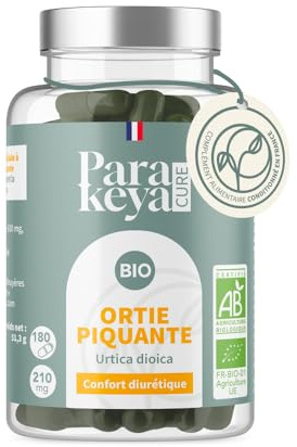 Parakeya - Ortie Piquante Bio 210 mg | Confort Diurétique | Complément alimentaire | 180 gélules