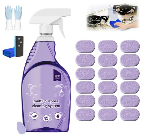 Dr Clean Spray nettoyant pour fours Drclean Spray nettoyant pour four, sprays Nuroclean avec tablettes de nettoyage concentrées, sprays de nettoyage multi-usages pour chaque tache (1 flacon + 18