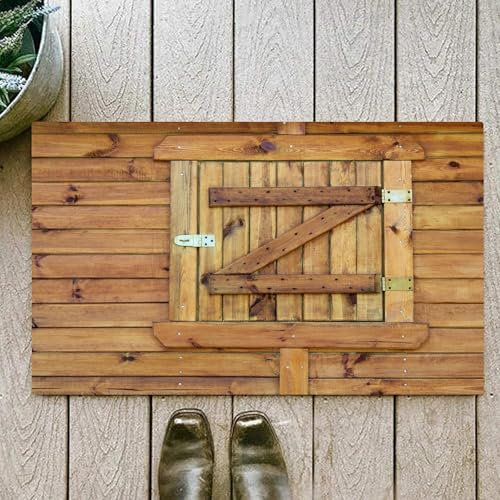 OHJEAJDS Tappeto Bagno - Tappeto multiuso antiscivolo per ingresso,cucina,camera,bagno,Soffice Tappeto Doccia,Persiane, persiane chiuse in legno, assi grezze, grunge, campagna, design classi,60x100cm