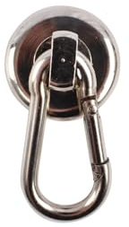 keypak Pot Magnet with Carabiner 25mm Pack of 2 Steel, Strong 139N Pull | Force Neodymium Stainless Steel Magnetic Hooks, Heavy Duty Holding Magnet for Tools, Workshop, Garage & Outdoor Use