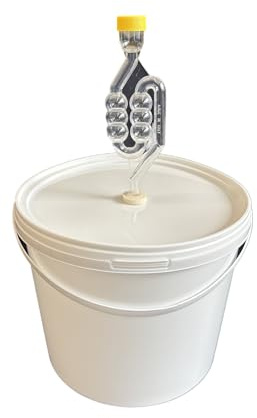 SILPLAST Recipiente de fermentación de 5 litros con tubo de fermentación, tapa, goma de sellado, cubo para cerveza, vino o puré, apto para alimentos, ideal para cervezas aficionadas, color blanco