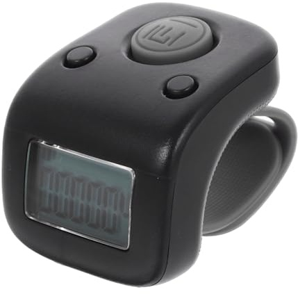 BATHVEVE Portable Digital Finger Counter Ring with Screen, Black | Flexible Silicone Build, Lithium Battery Powered, Portable Tally Use, Stadium Hands Free Number Counter