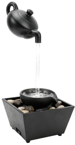 Tissting Tabletop Water Fountain Floating Teapot Indoor Waterfall Feature