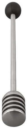 Stainless Steel Honey Dipper Spoon with Grooved Handle for Mess- Drizzling, Stirring & Mixing – 6.3 Inch (16 cm), 304 Food-Grade, Dishwasher(Black)